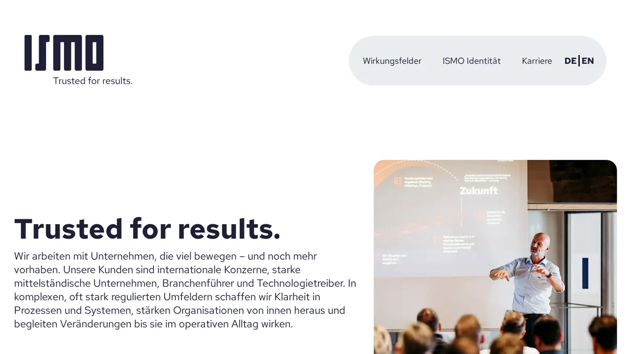Screenshot of the ISMO GmbH home page